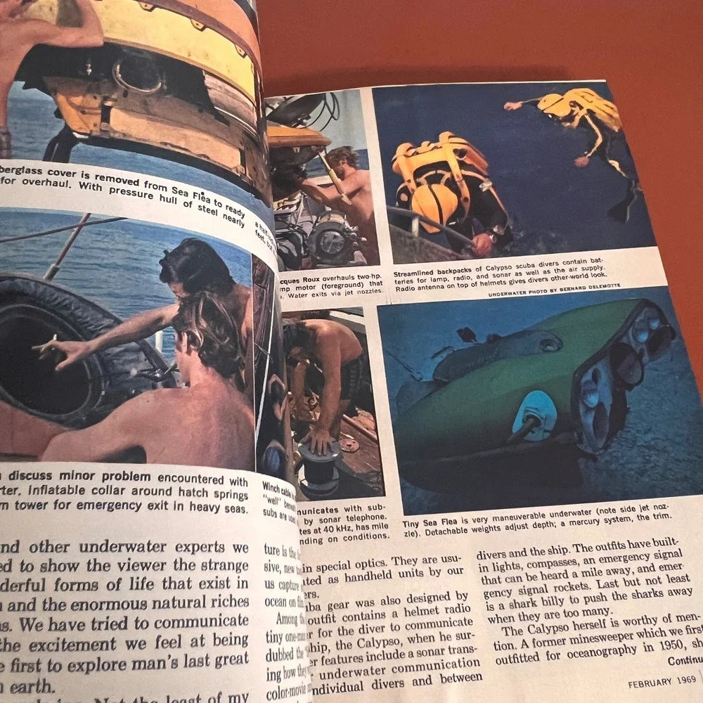 Popular‎ Science February 1969 Jacques Cousteau Boating Section Vintage Magazine